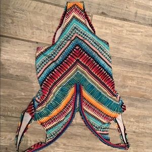 Multicolored One Piece Sexy Bathing